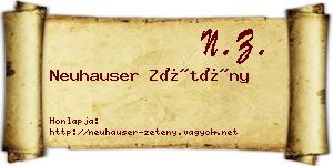 Neuhauser Zétény névjegykártya